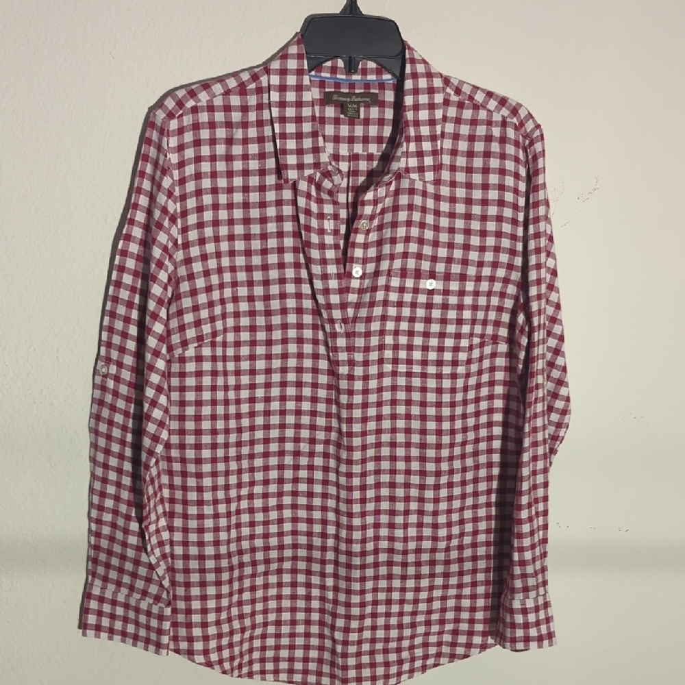 Tommy Bahama Red Checkered  Shirt